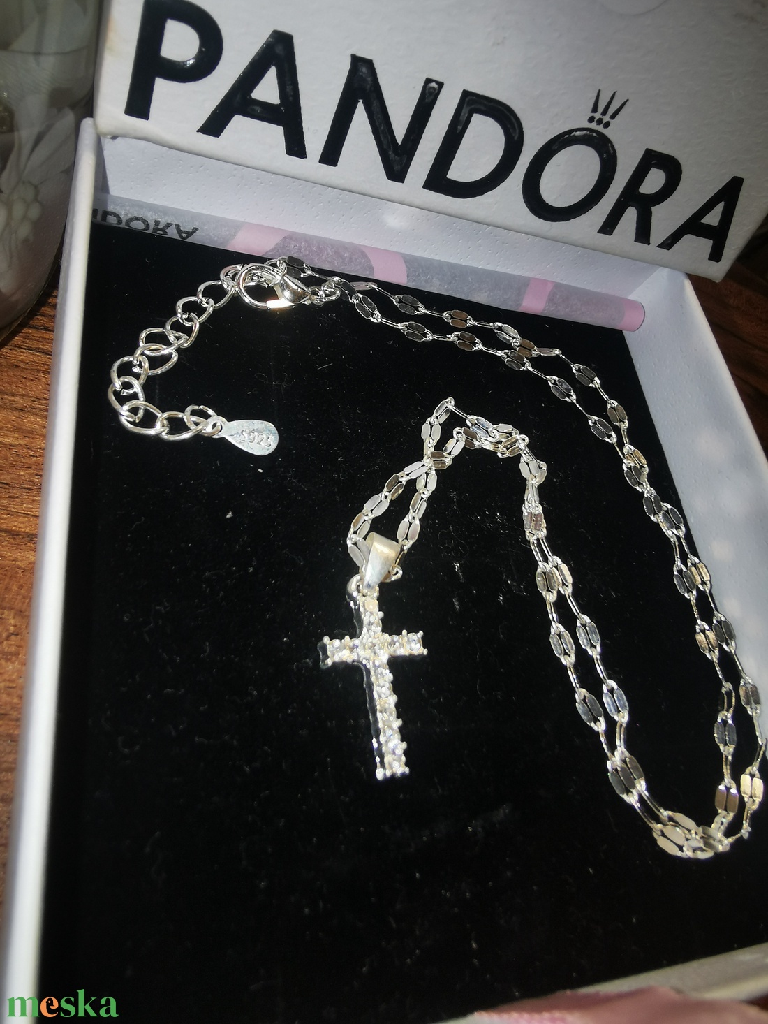 Ezüst Kereszt nyaklánc - ékszer - nyaklánc - medálos nyaklánc - Meska.hu