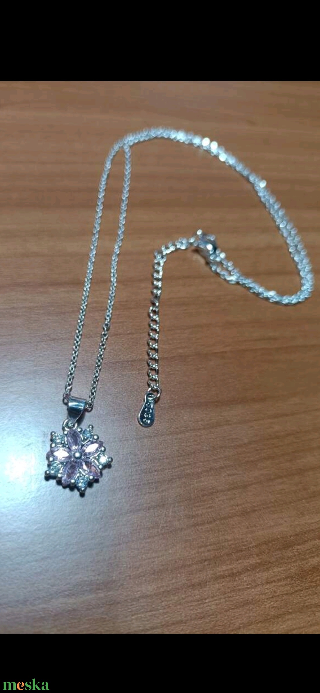 Ezüst Cirkónia Cseresznyevirág nyaklánc - ékszer - nyaklánc - medálos nyaklánc - Meska.hu