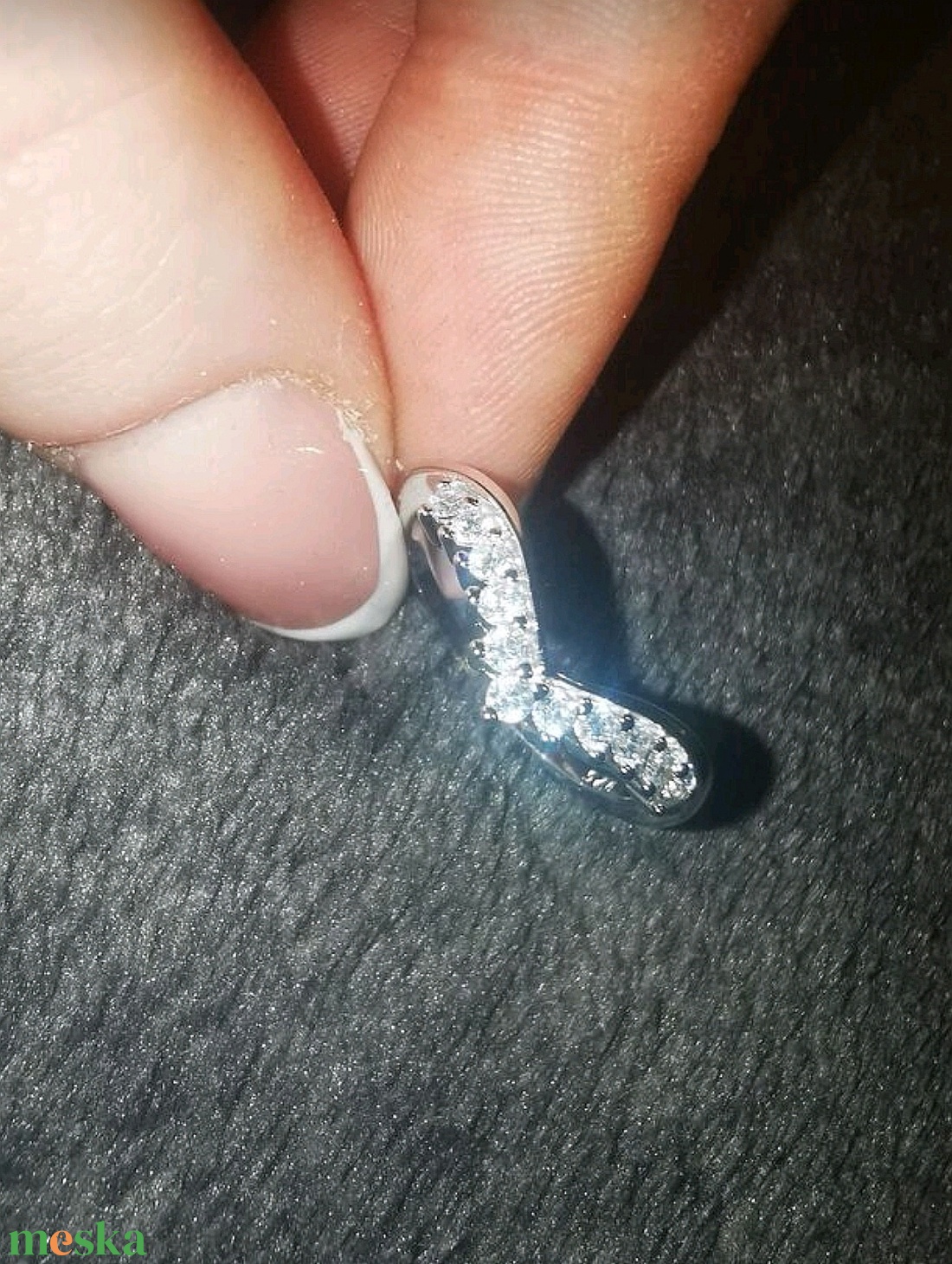 Ezüst cirkónia köves gyűrű - ékszer - gyűrű - többköves gyűrű - Meska.hu