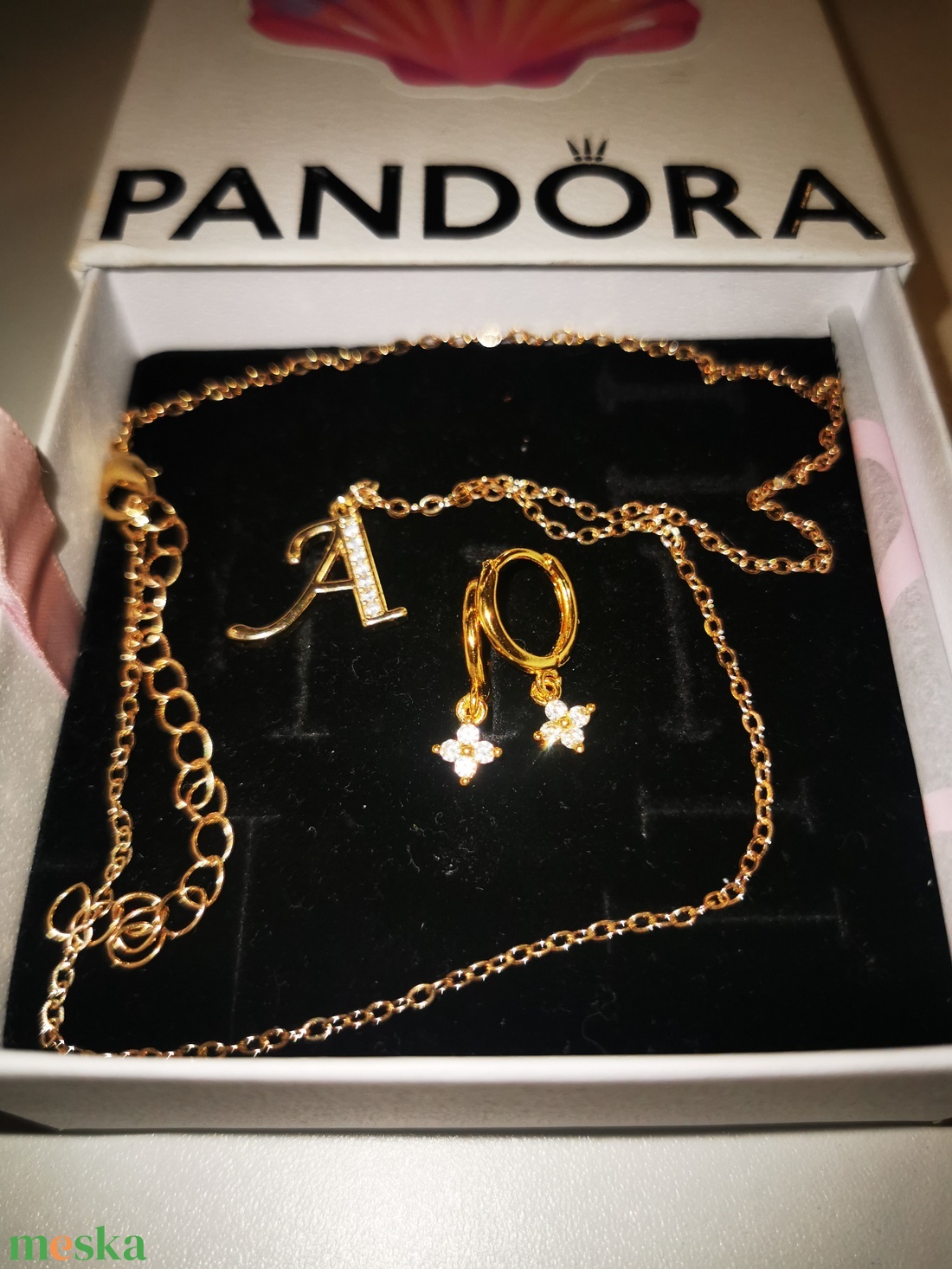 A betűs Cirkónia nyaklánc és fülbevaló - ékszer - ékszerszett - Meska.hu