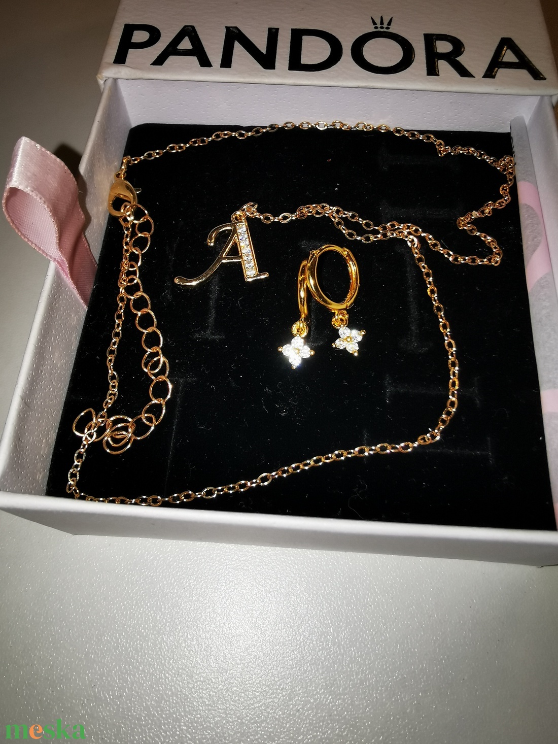 A betűs Cirkónia nyaklánc és fülbevaló - ékszer - ékszerszett - Meska.hu