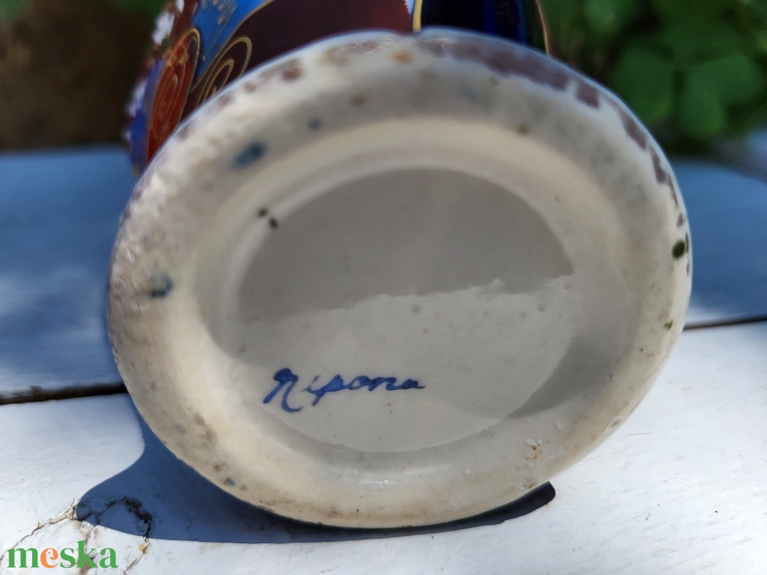 Japán porcelán váza-kézi domborfestéssel - otthon & életmód - dekoráció - virágdísz és tartó - váza - Meska.hu