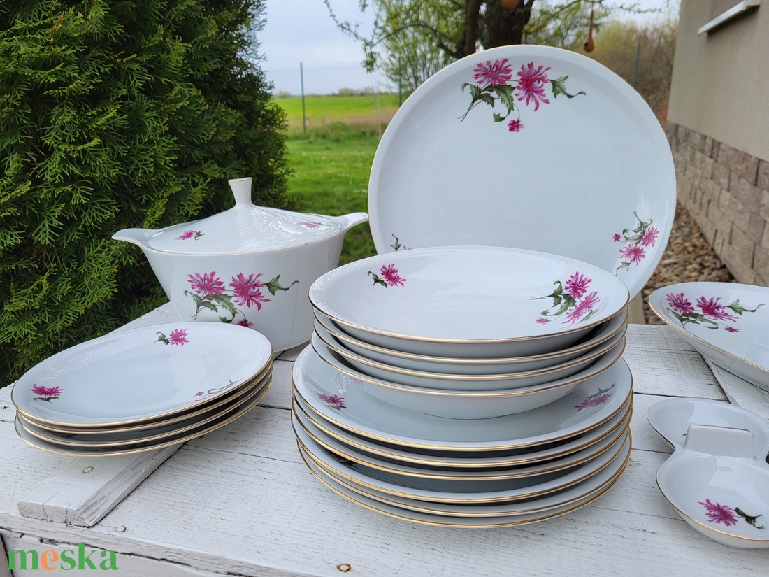 Alföldi porcelán_szegfűs étkészlet - otthon & életmód - konyhafelszerelés, tálalás - tálalás - tányér & étkészlet - Meska.hu