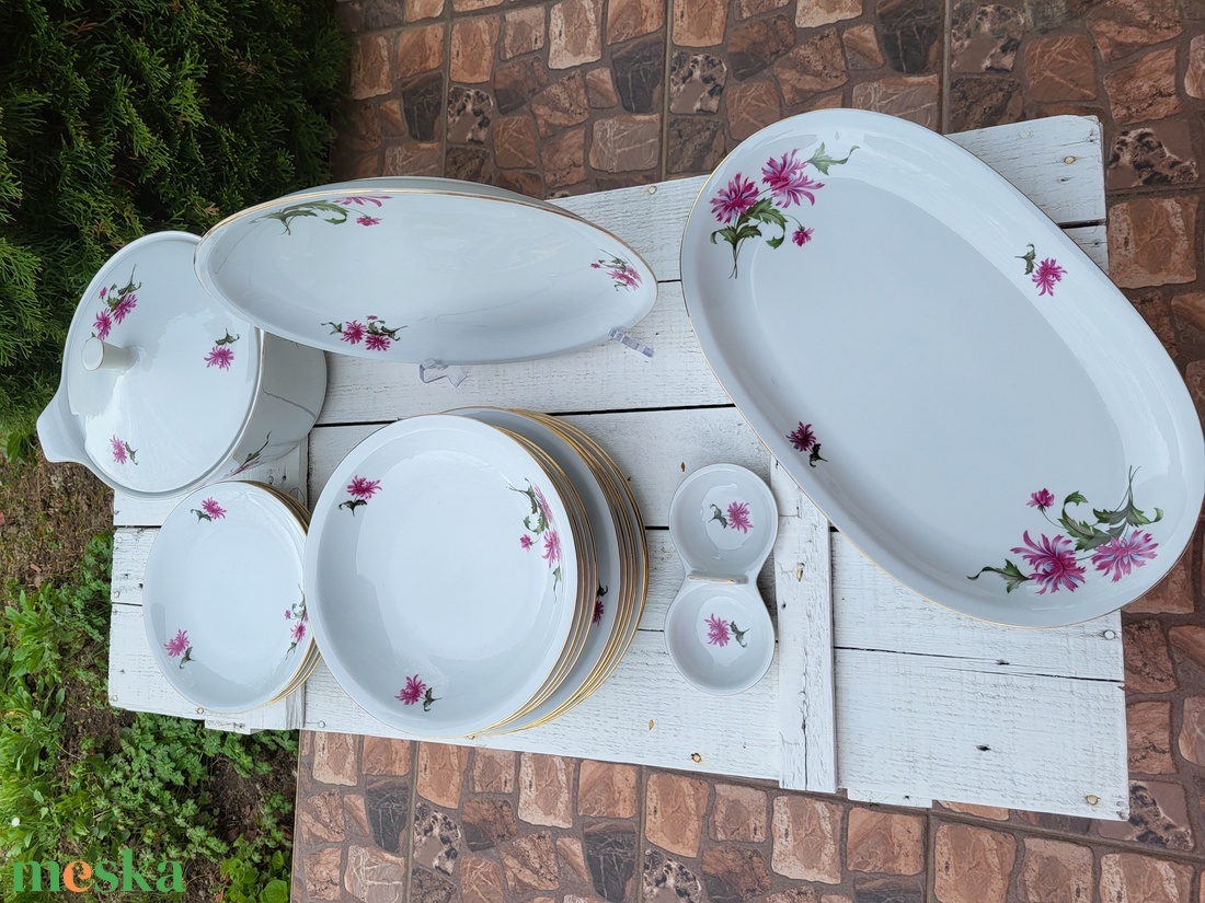 Alföldi porcelán_szegfűs étkészlet - otthon & életmód - konyhafelszerelés, tálalás - tálalás - tányér & étkészlet - Meska.hu