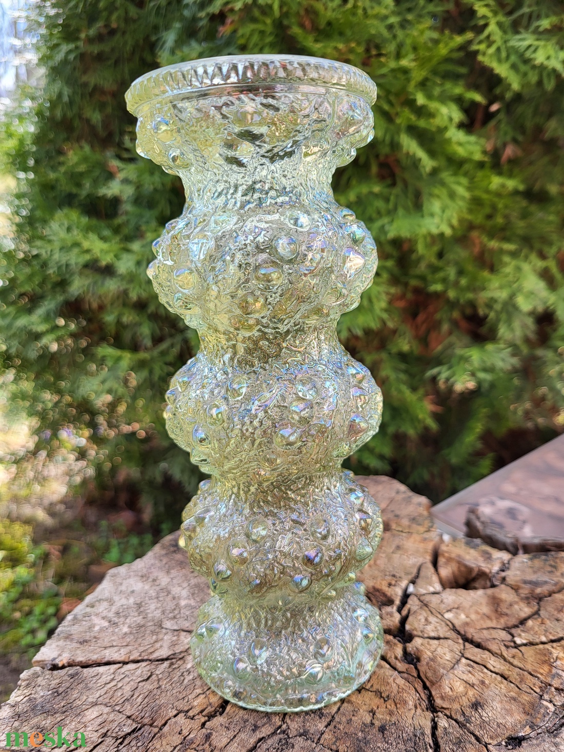 Vintage, Oberglass Austria Hobnail üvegváza 1960-as évek - otthon & életmód - dekoráció - virágdísz és tartó - váza - Meska.hu