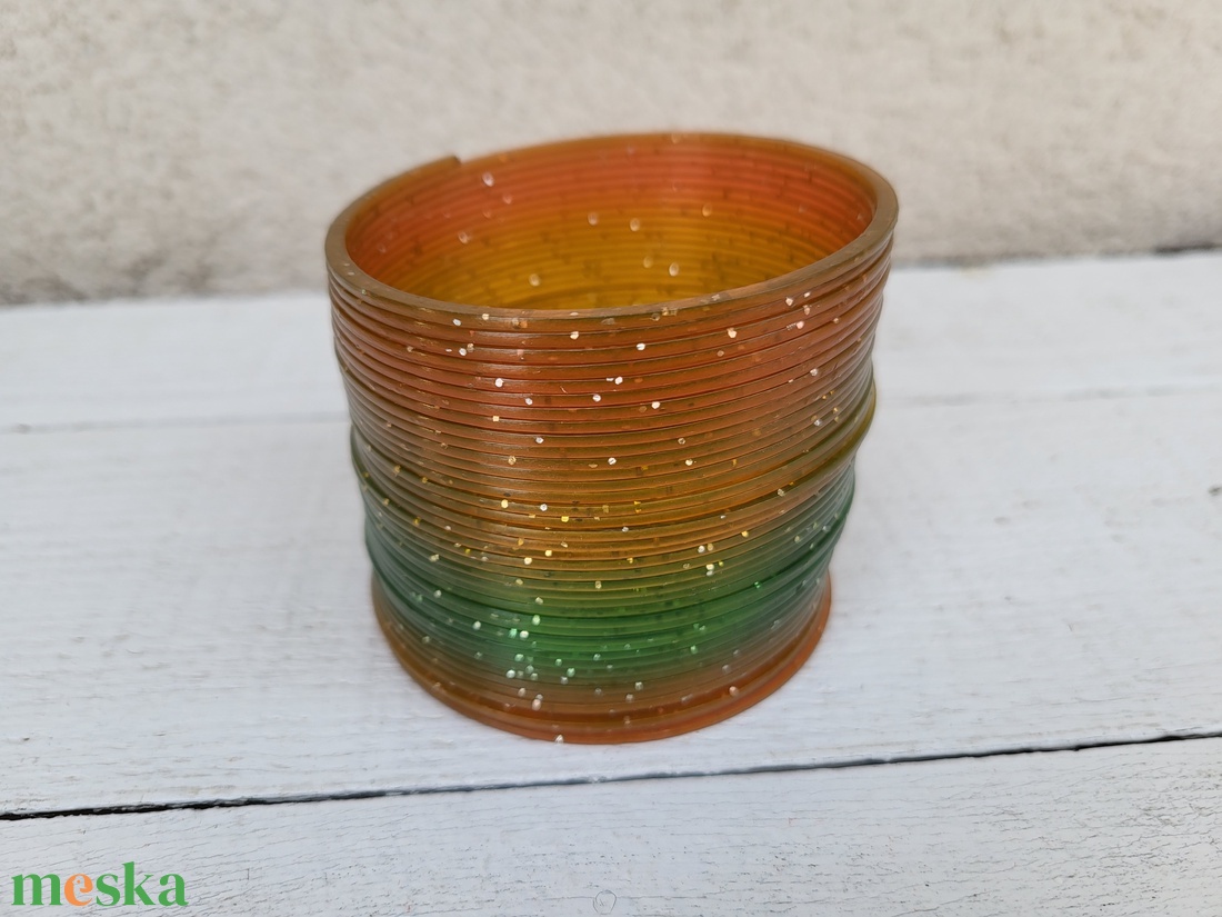 Vintage, retro csillámos Slinky rugós játék - játék & sport - készségfejlesztő és logikai játék - logikai játékok - Meska.hu