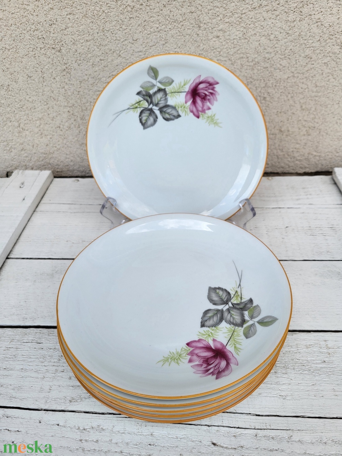 Alföldi porcelán_6 db-os bazsarózsás kistányér szett - otthon & életmód - konyhafelszerelés, tálalás - tálalás - tányér & étkészlet - Meska.hu Alföldi porcelán_6 db-os bazsarózsás kistányér szett - otthon & életmód - konyhafelszerelés, tálalás - tálalás - tányér & étkészlet - Meska.hu
