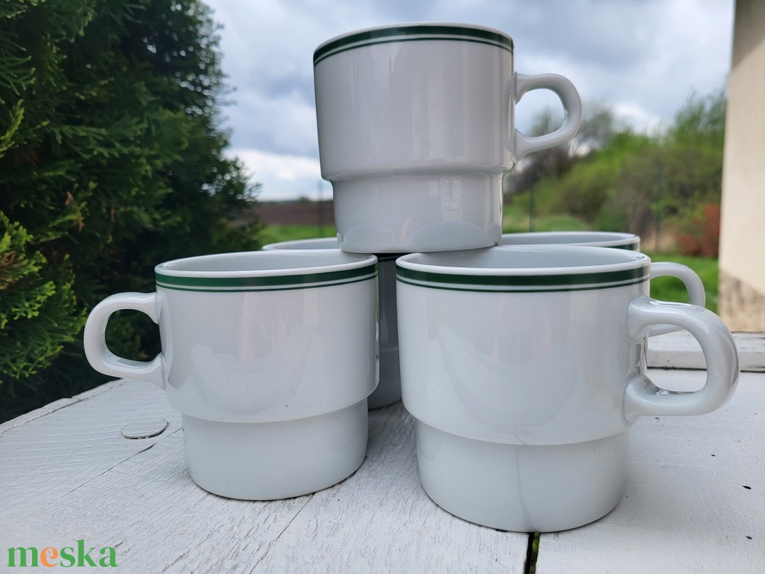 Alföldi porcelán_UNISET-212_duplazöld csíkos, 5 db-os bögreszett - otthon & életmód - konyhafelszerelés, tálalás - tálalás - bögre & csésze - Meska.hu Alföldi porcelán_UNISET-212_duplazöld csíkos, 5 db-os bögreszett - otthon & életmód - konyhafelszerelés, tálalás - tálalás - bögre & csésze - Meska.hu