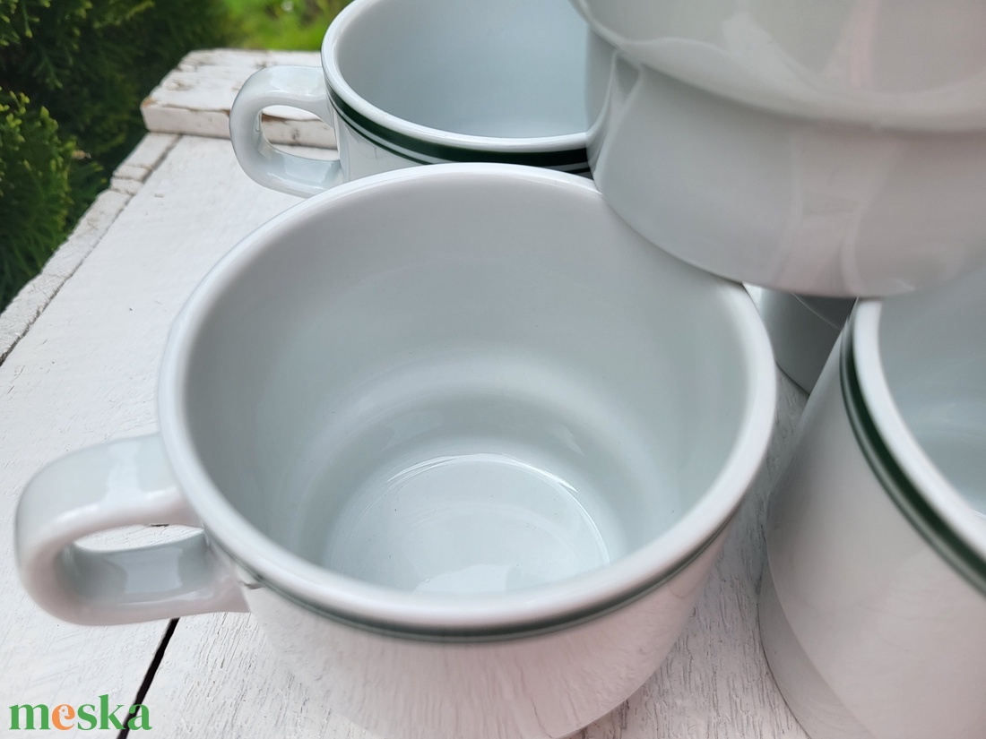 Alföldi porcelán_UNISET-212_duplazöld csíkos, 5 db-os bögreszett - otthon & életmód - konyhafelszerelés, tálalás - tálalás - bögre & csésze - Meska.hu Alföldi porcelán_UNISET-212_duplazöld csíkos, 5 db-os bögreszett - otthon & életmód - konyhafelszerelés, tálalás - tálalás - bögre & csésze - Meska.hu