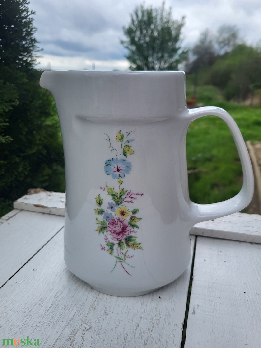 Alföldi porcelán_vizeskancsó_virágos  - otthon & életmód - konyhafelszerelés, tálalás - tálalás - üveg & kancsó - Meska.hu