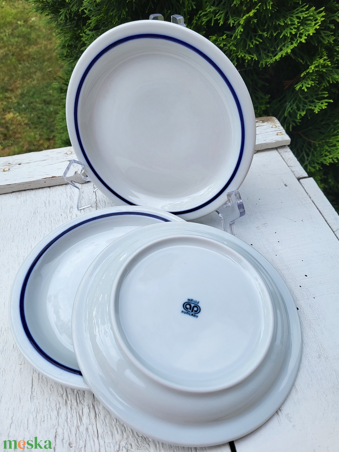 Alföldi porcelán_kékcsíkos desszertes tényér_3 db_kórházi_menza - otthon & életmód - konyhafelszerelés, tálalás - tálalás - tányér & étkészlet - Meska.hu Alföldi porcelán_kékcsíkos desszertes tényér_3 db_kórházi_menza - otthon & életmód - konyhafelszerelés, tálalás - tálalás - tányér & étkészlet - Meska.hu