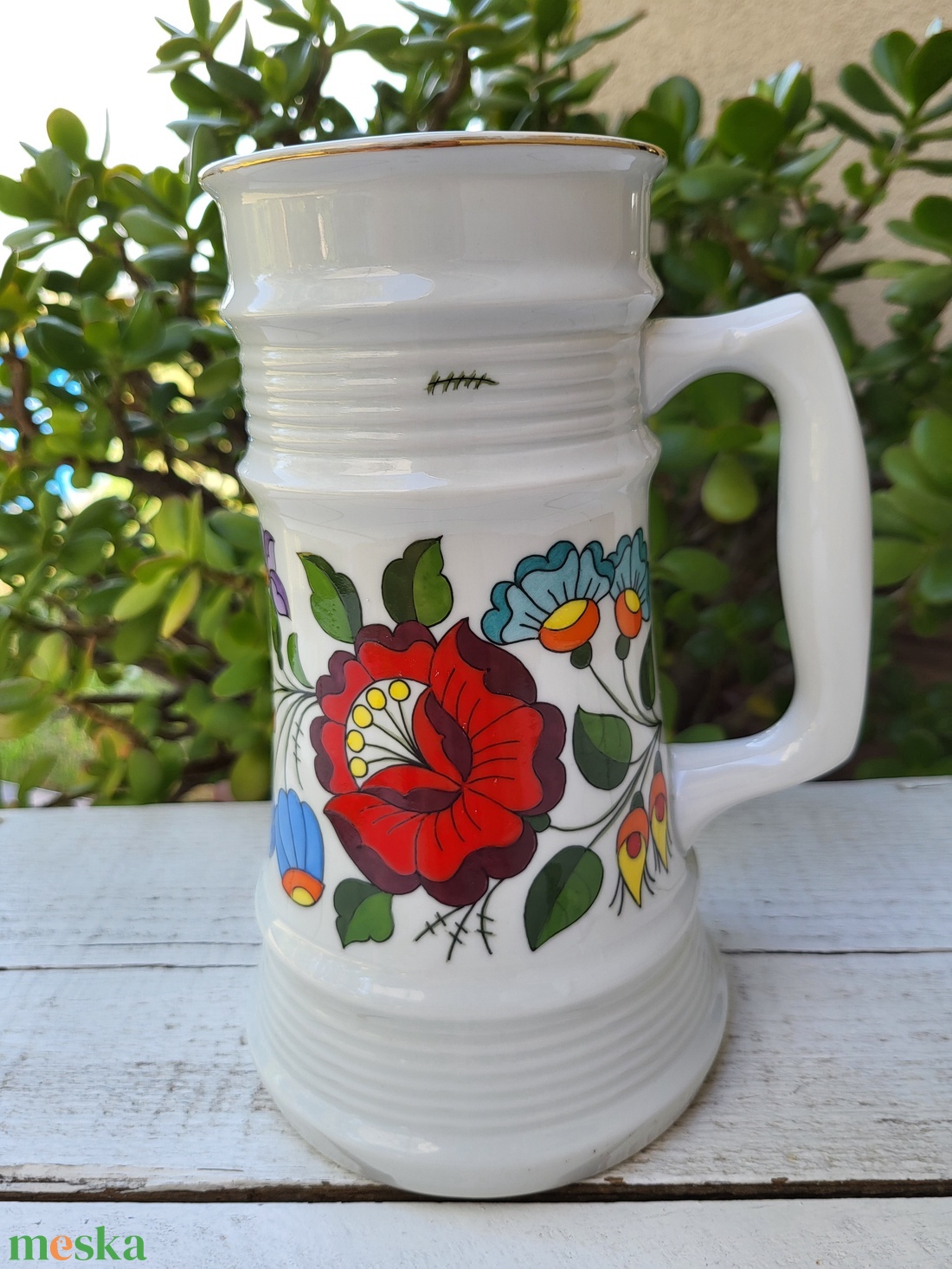 Kalocsai porcelán_kézzel festett söröskorsó - otthon & életmód - konyhafelszerelés, tálalás - tálalás - sörös pohár és korsó - Meska.hu Kalocsai porcelán_kézzel festett söröskorsó - otthon & életmód - konyhafelszerelés, tálalás - tálalás - sörös pohár és korsó - Meska.hu