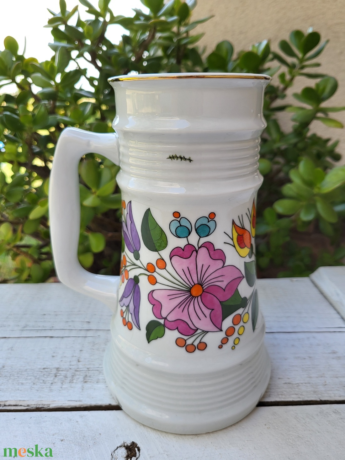 Kalocsai porcelán_kézzel festett söröskorsó - otthon & életmód - konyhafelszerelés, tálalás - tálalás - sörös pohár és korsó - Meska.hu Kalocsai porcelán_kézzel festett söröskorsó - otthon & életmód - konyhafelszerelés, tálalás - tálalás - sörös pohár és korsó - Meska.hu