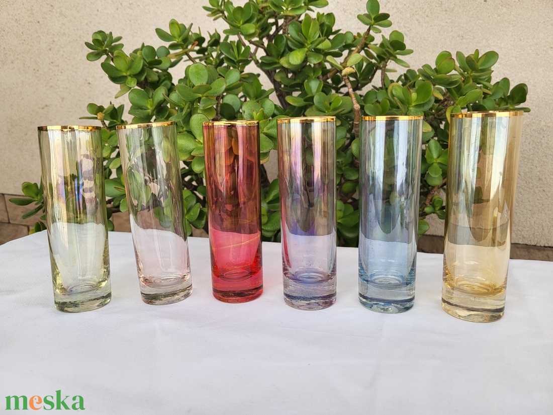 Vintage, retro, irizáló, színes csőpohár készlet - otthon & életmód - konyhafelszerelés, tálalás - tálalás - pohár - Meska.hu Vintage, retro, irizáló, színes csőpohár készlet - otthon & életmód - konyhafelszerelés, tálalás - tálalás - pohár - Meska.hu