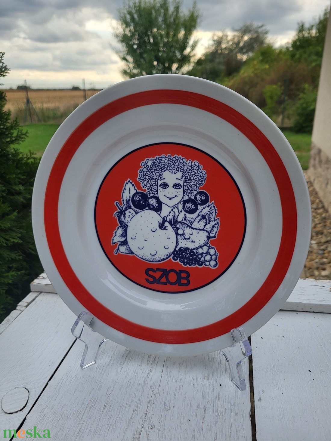 Hollóházi porcelán_extrém ritka, vintage  Szobi szörp reklám falitányér - otthon & életmód - dekoráció - fali és függő dekoráció - falra akasztható dekor - Meska.hu