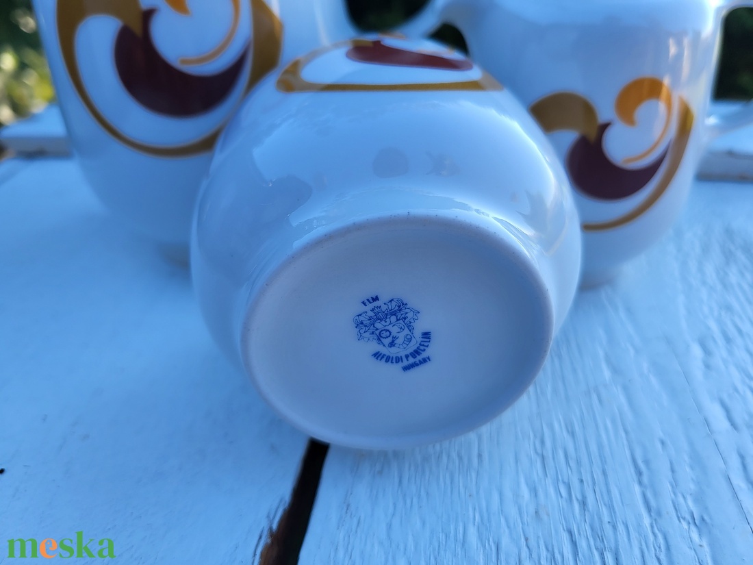 Alföldi porcelán_Bella szalagos kiöntő, kancsó+cukortartó szett - otthon & életmód - konyhafelszerelés, tálalás - tálalás - bögre & csésze - Meska.hu