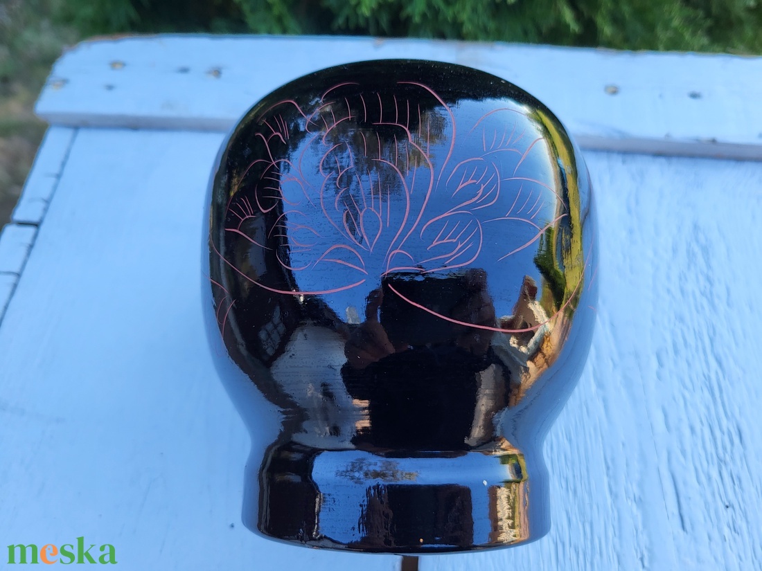 Lakkozott kínai fa váza/kaspó/gyertyatartó - otthon & életmód - dekoráció - virágdísz és tartó - váza - Meska.hu