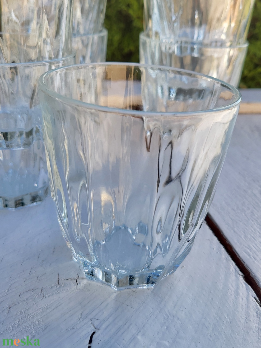 Retro, vastagfalú vizespohár készlet - otthon & életmód - konyhafelszerelés, tálalás - tálalás - pohár - Meska.hu