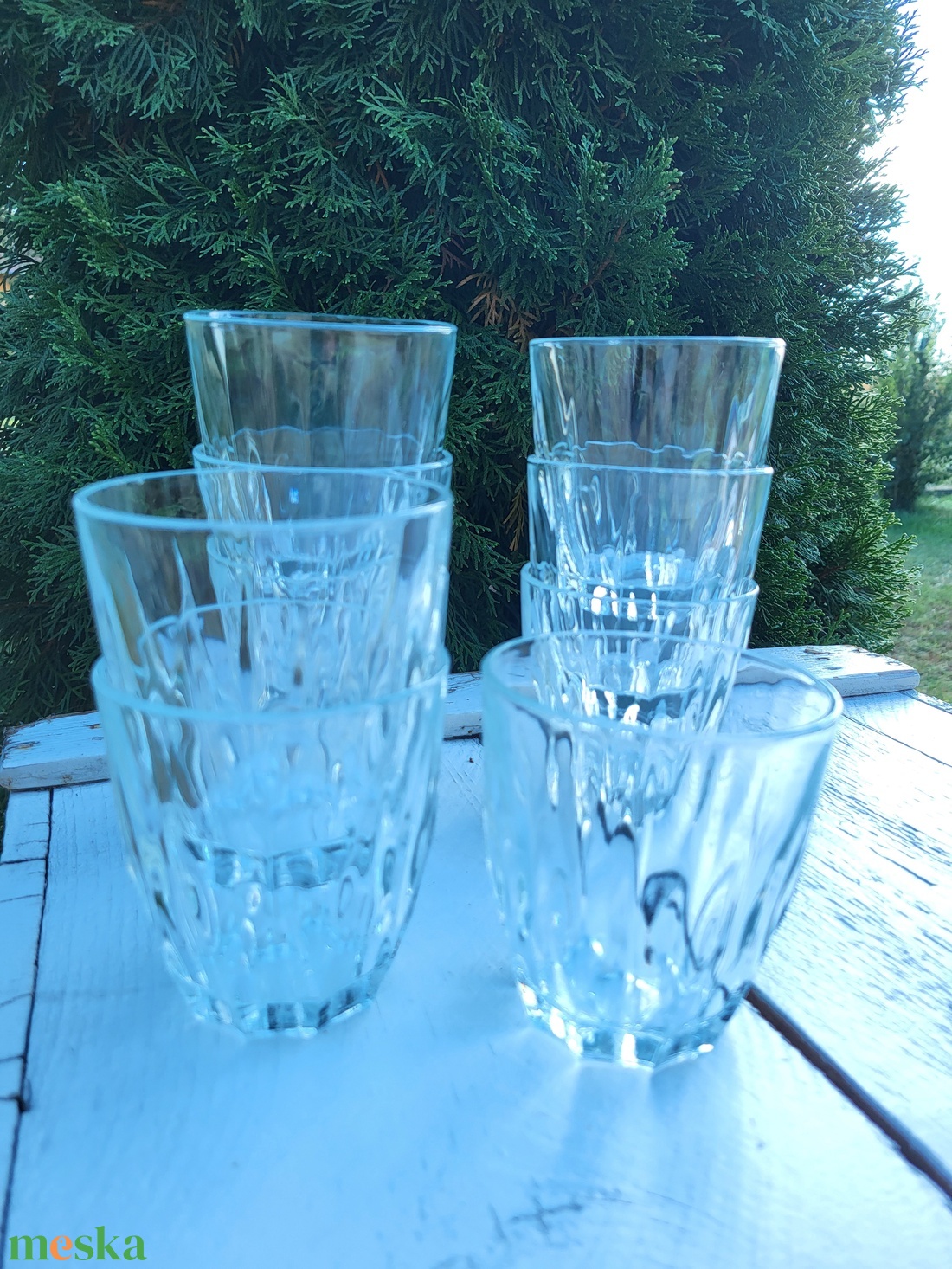 Retro, vastagfalú vizespohár készlet - otthon & életmód - konyhafelszerelés, tálalás - tálalás - pohár - Meska.hu