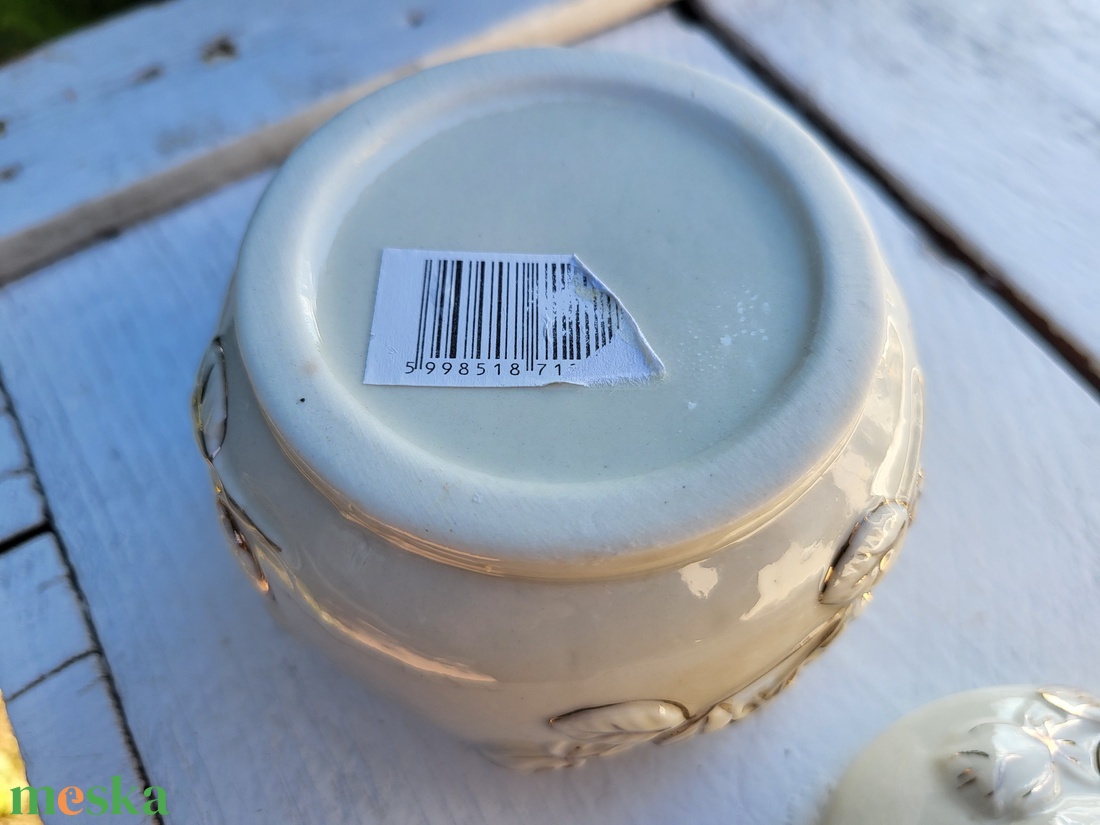 Rózsamintás porcelán bonbonier, cukortartó, ékszerdoboz - ékszer - ékszertartó - ékszerdoboz - Meska.hu