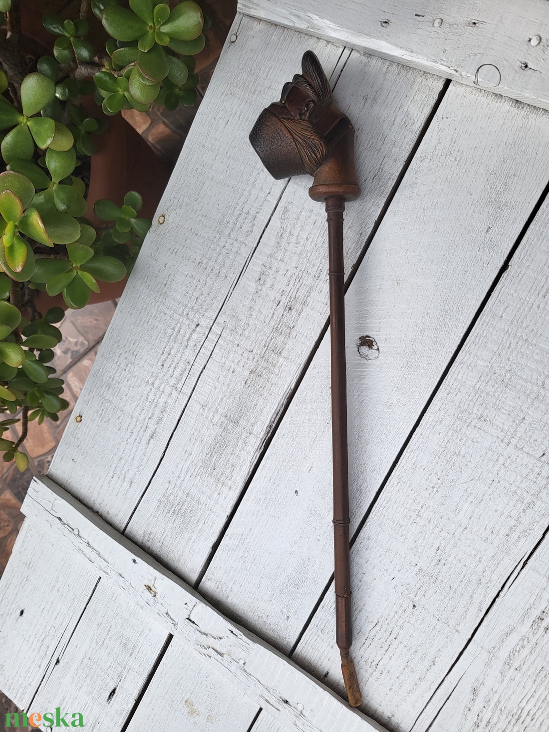 Faragott pipa férfi fejjel - otthon & életmód - dekoráció - asztal és polc dekoráció - hamutál, öngyújtó, pipa - Meska.hu