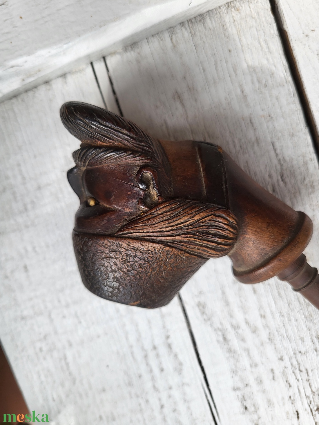 Faragott pipa férfi fejjel - otthon & életmód - dekoráció - asztal és polc dekoráció - hamutál, öngyújtó, pipa - Meska.hu