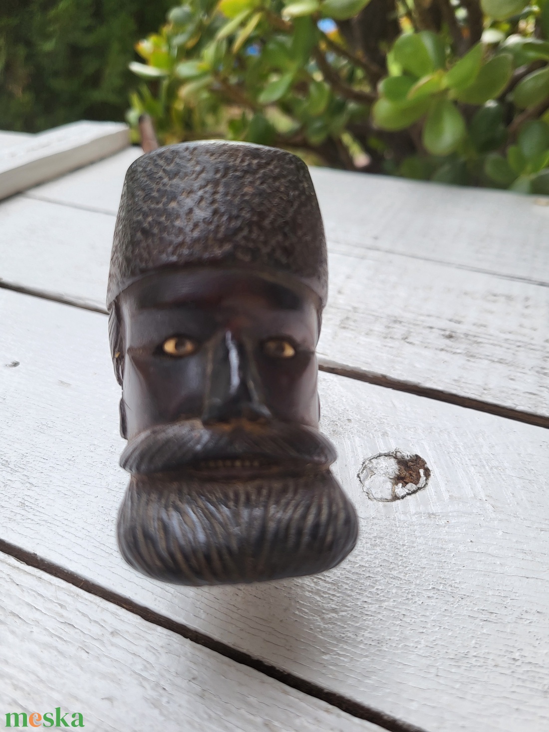 Faragott pipa férfi fejjel - otthon & életmód - dekoráció - asztal és polc dekoráció - hamutál, öngyújtó, pipa - Meska.hu