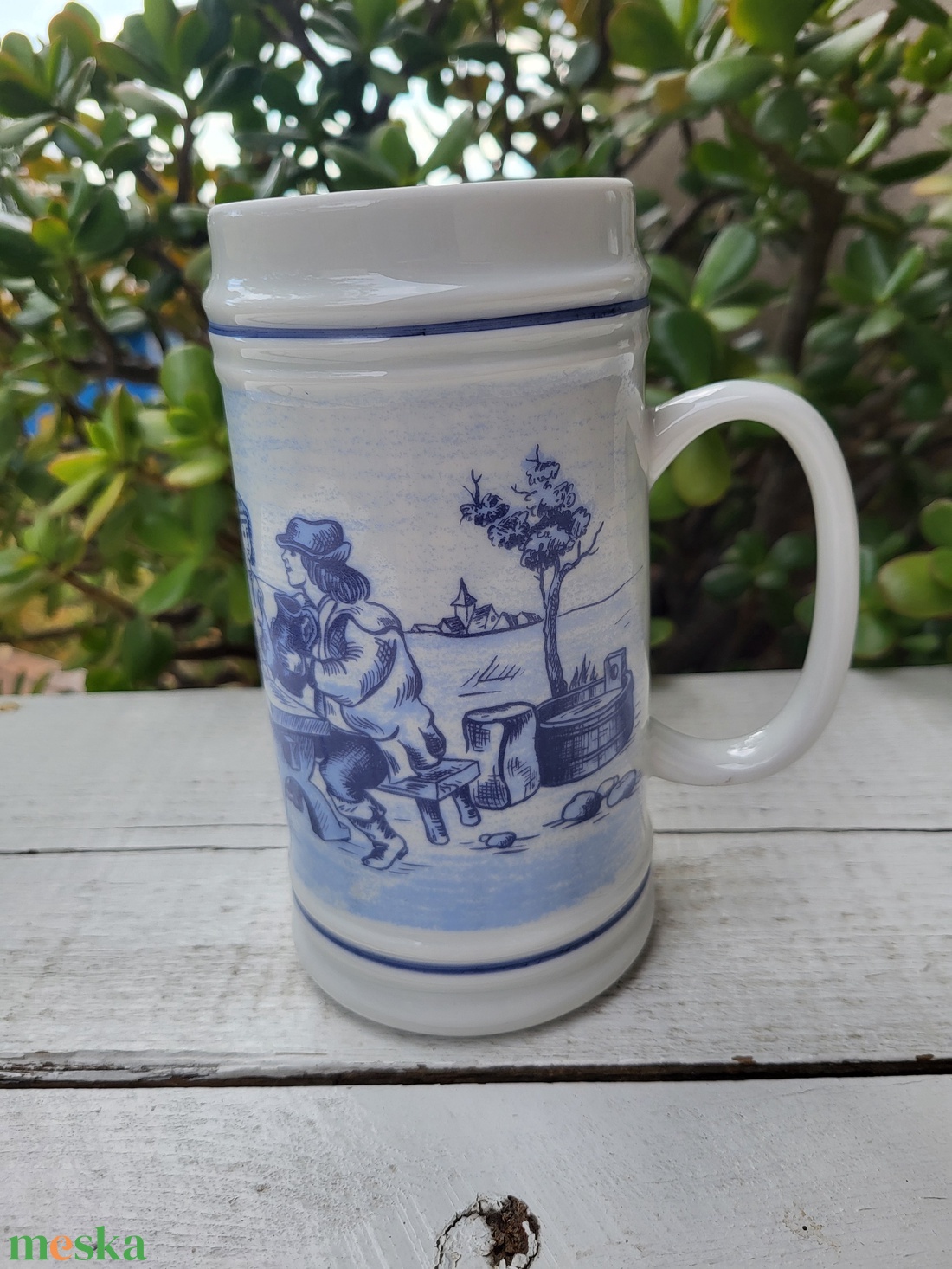 Hollóházi porcelán_jelenetes söröskorsó - otthon & életmód - konyhafelszerelés, tálalás - tálalás - sörös pohár és korsó - Meska.hu