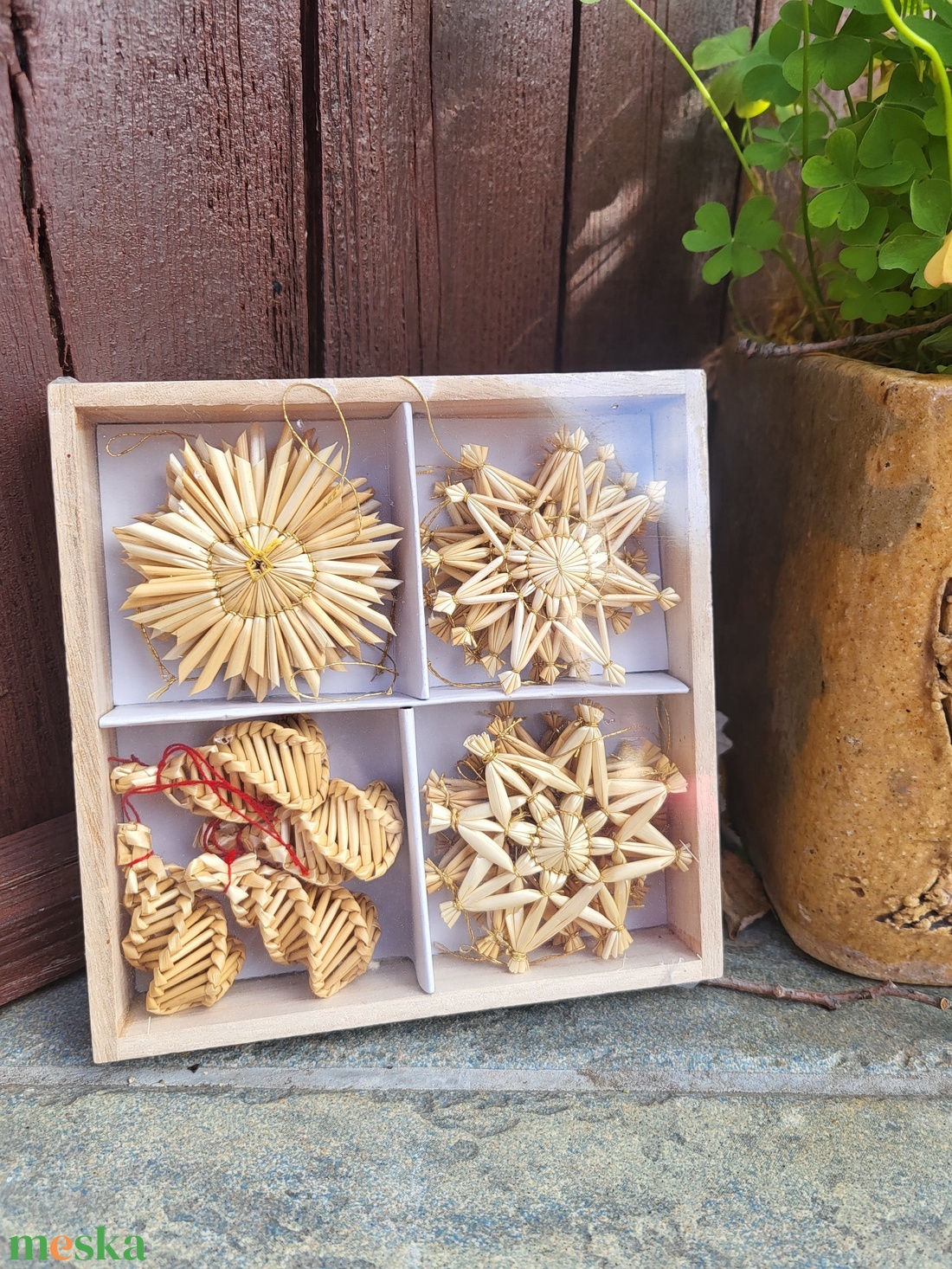 Szalma karácsonyfadísz csomag - karácsony - karácsonyi lakásdekoráció - karácsonyfadíszek - Meska.hu