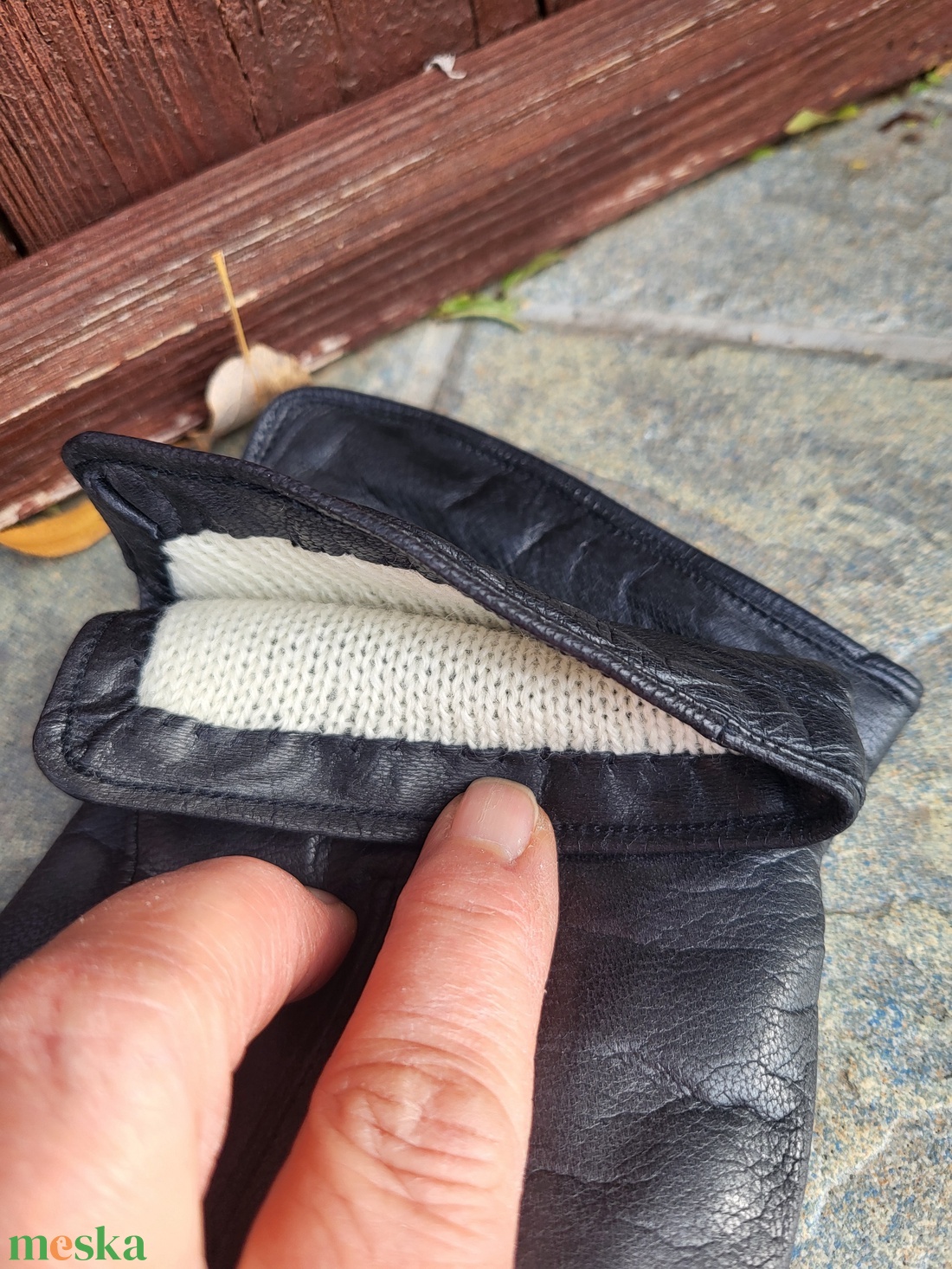 Női bőrkesztyű_szürke - ruha & divat - sál, sapka, kendő - kesztyű - Meska.hu