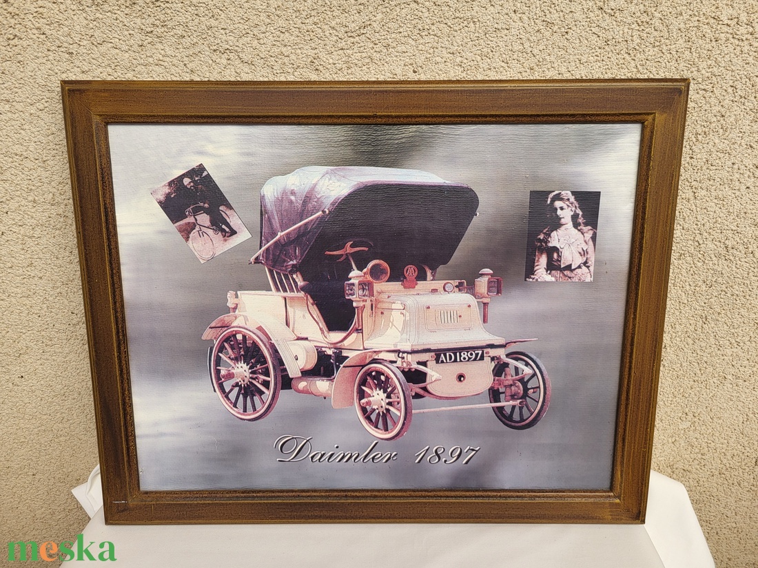 Vintage stílusú falikép_Daimler 1897_Oldsmobile - otthon & életmód - dekoráció - kép & falikép - vászonkép - Meska.hu