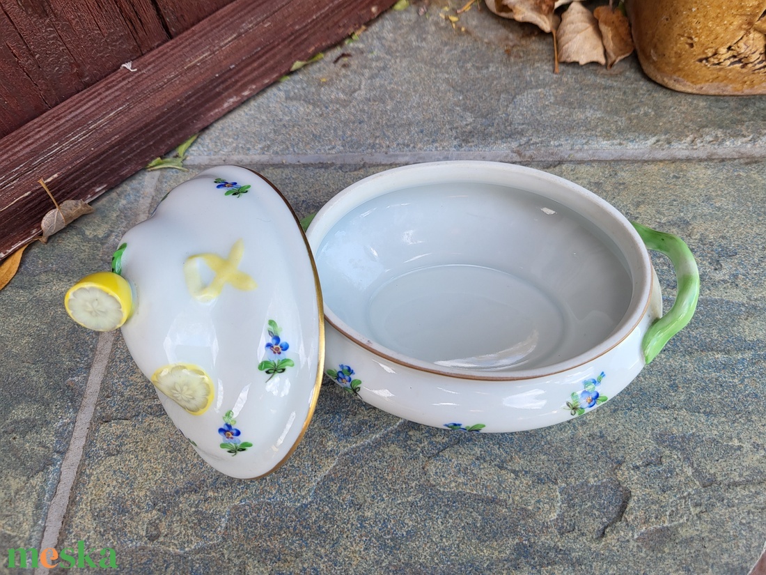 Herendi porcelán_citromfogós bonbonier - otthon & életmód - dekoráció - dísztárgy - Meska.hu