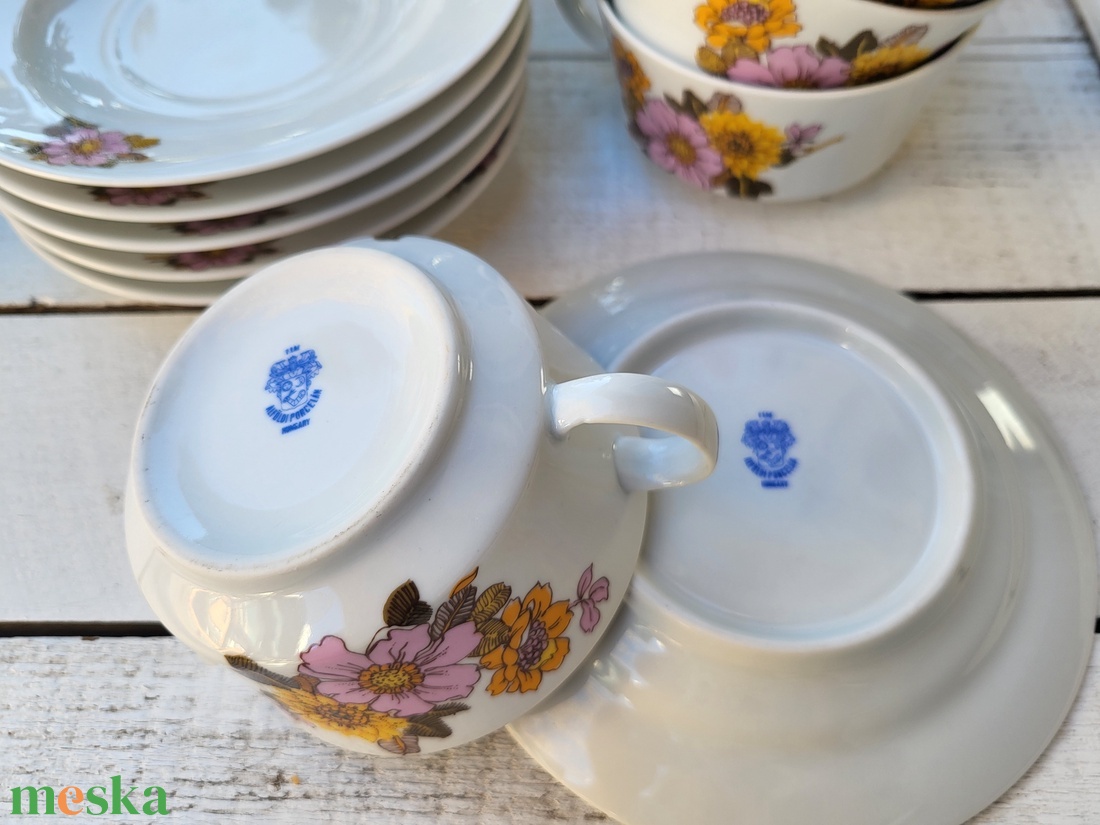 Alföldi porcelán_dáliás teáscsésze szett 6 személyes - otthon & életmód - konyhafelszerelés, tálalás - tálalás - bögre & csésze - Meska.hu