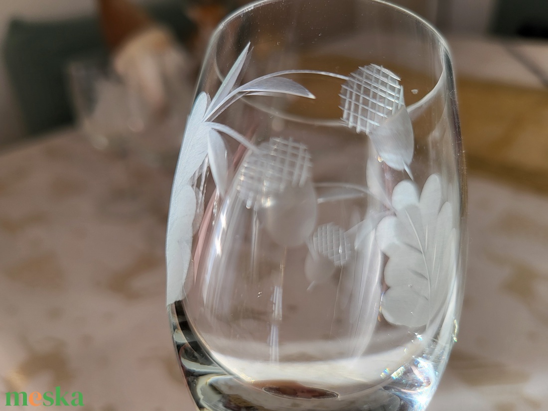 Vintage, régi, csiszolt likőrös pohárkészlet - otthon & életmód - konyhafelszerelés, tálalás - tálalás - pohár - Meska.hu