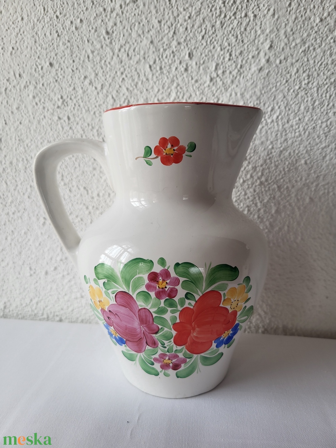 Kézzel festett, ritka Gránit vizeskancsó - otthon & életmód - konyhafelszerelés, tálalás - tálalás - üveg & kancsó - Meska.hu