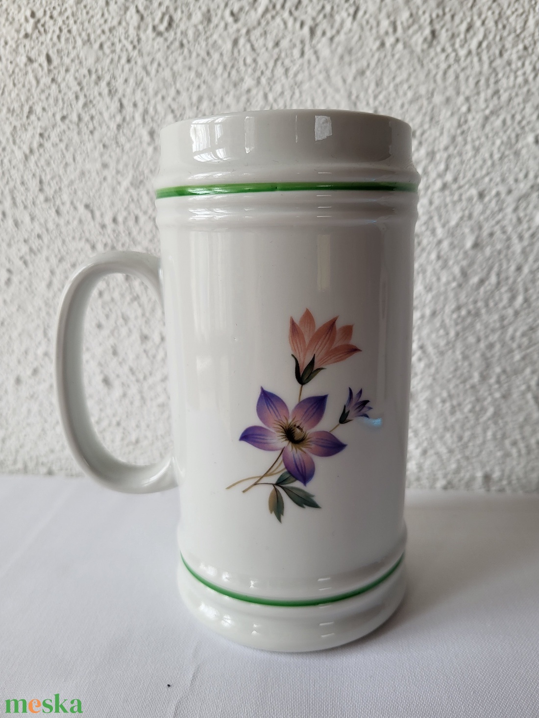 Hollóházi porcelán_söröskorsó_Hévíz - otthon & életmód - dekoráció - dísztárgy - Meska.hu
