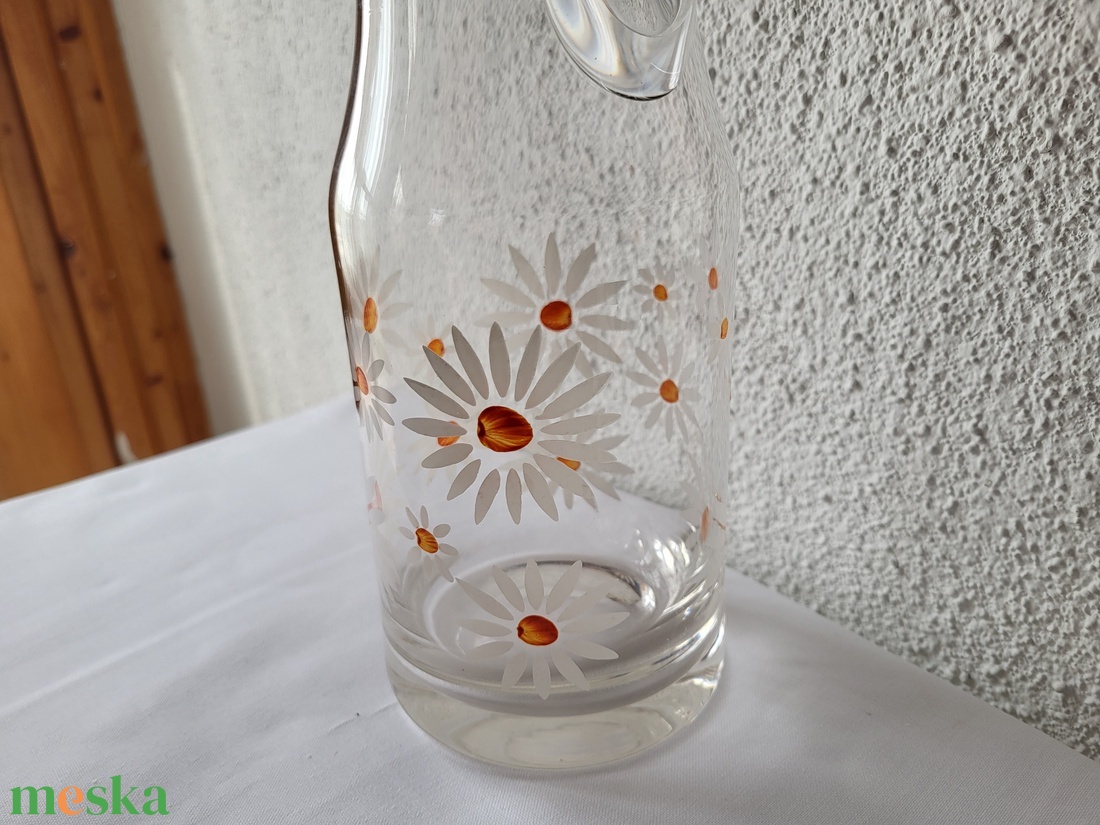 Vintage, retro, margarétás limonádés kancsó - otthon & életmód - konyhafelszerelés, tálalás - tálalás - üveg & kancsó - Meska.hu