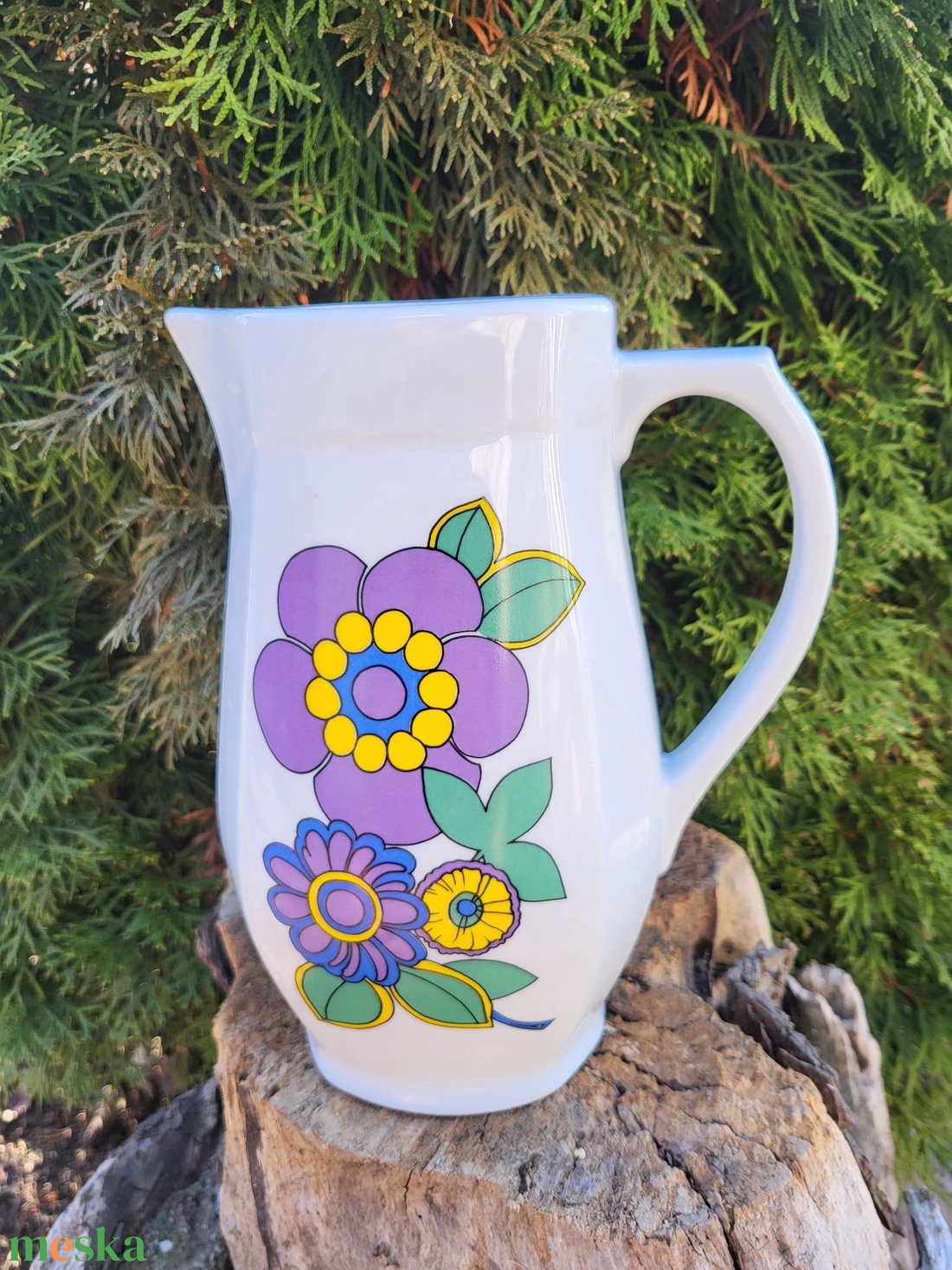 Alföldi porcelán_hippi mintás vizeskancsó - otthon & életmód - konyhafelszerelés, tálalás - tálalás - üveg & kancsó - Meska.hu