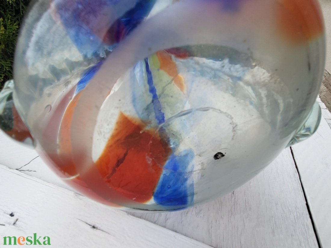 Vintage, muránói jellegű óriái üvegváza - otthon & életmód - virágdekoráció - virágtartó - váza - Meska.hu