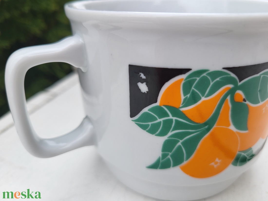 Zsolnay porcelán_narancsmintás bögre_jelzetlen! - otthon & életmód - konyhafelszerelés, tálalás - tálalás - bögre & csésze - Meska.hu