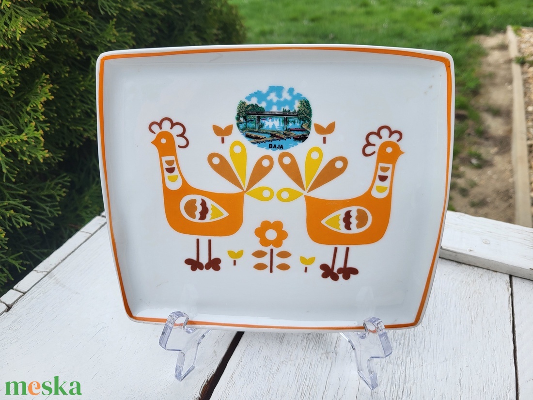 Hollóházi porcelán falitál Baja emlékképpel - otthon & életmód - dekoráció - fali és függő dekoráció - falra akasztható dekor - Meska.hu