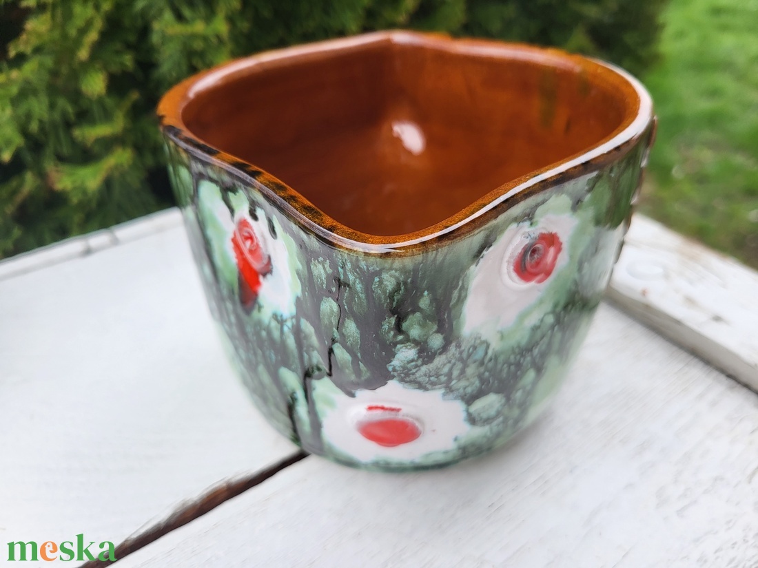 Fórizsné Sárai Erzsébet_vintage, retro, zsűrizett, Iparművészeti kerámia kaspó - otthon & életmód - virágdekoráció - virágtartó - váza - Meska.hu