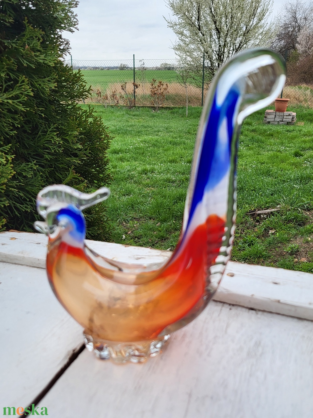 Vintage, murano-i stílusú üveg kakas - otthon & életmód - dekoráció - dekoratív figurák és szobrok - Meska.hu
