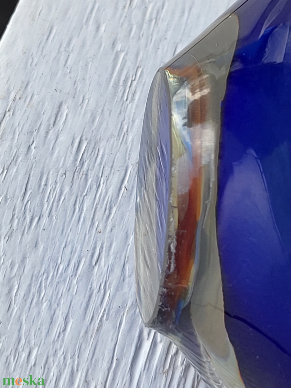 Vintage, murano-i stílusú, színezett üveg fecske - otthon & életmód - dekoráció - dekoratív figurák és szobrok - Meska.hu