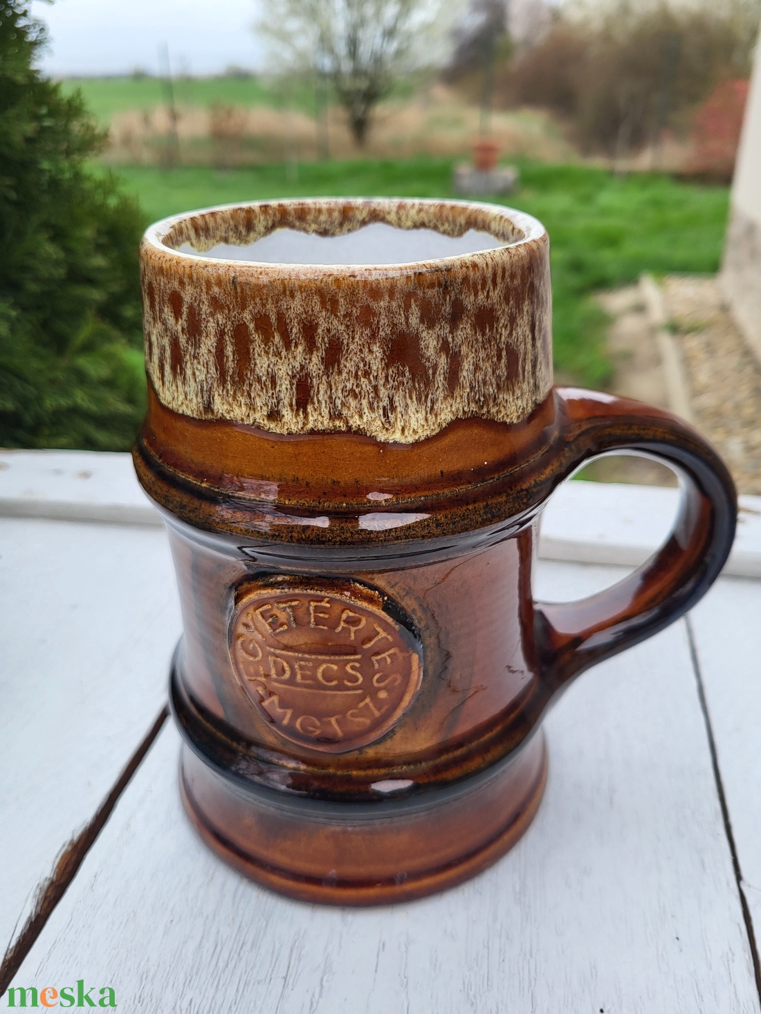 Zsolnay pirogránit söröskorsó_Fürtös György terve - otthon & életmód - konyhafelszerelés, tálalás - tálalás - sörös pohár és korsó - Meska.hu