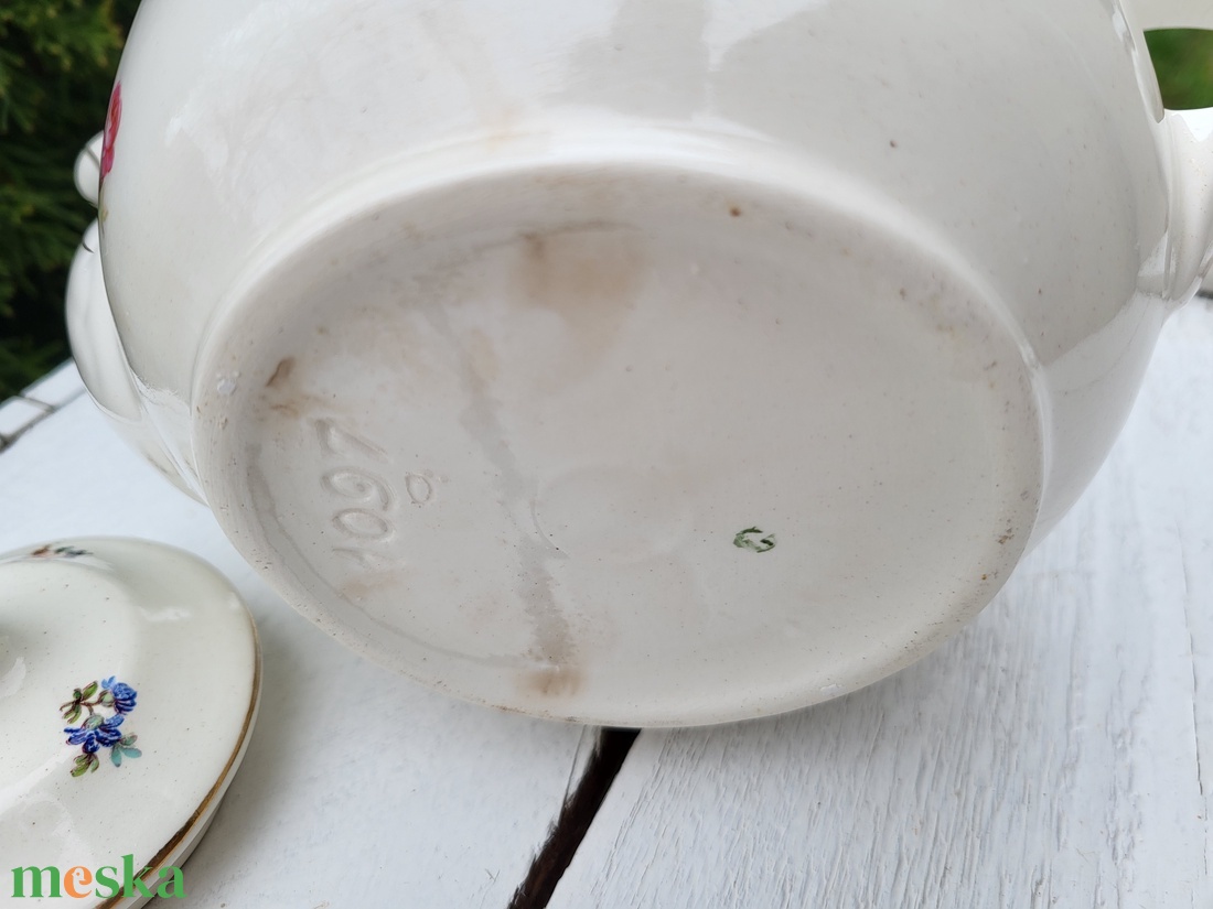 Antik, vintage Sadler fajansz teáskanna - otthon & életmód - konyhafelszerelés, tálalás - tálalás - üveg & kancsó - Meska.hu