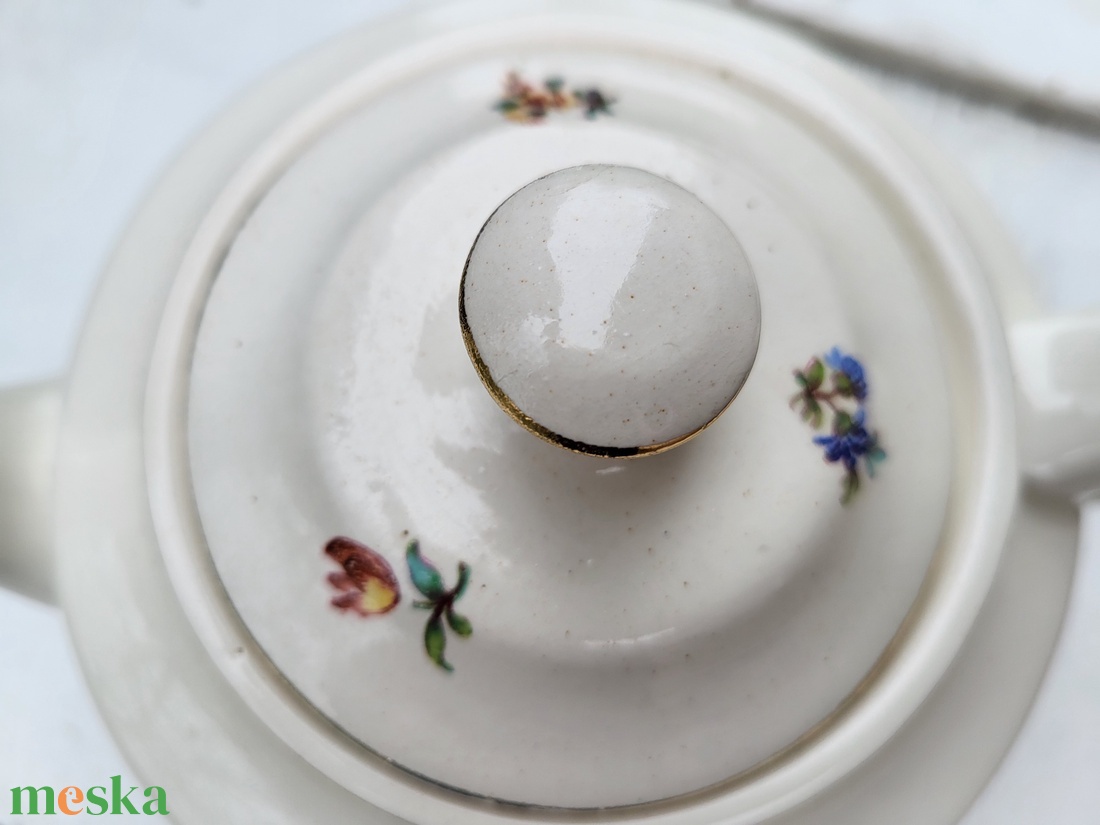 Antik, vintage Sadler fajansz teáskanna - otthon & életmód - konyhafelszerelés, tálalás - tálalás - üveg & kancsó - Meska.hu