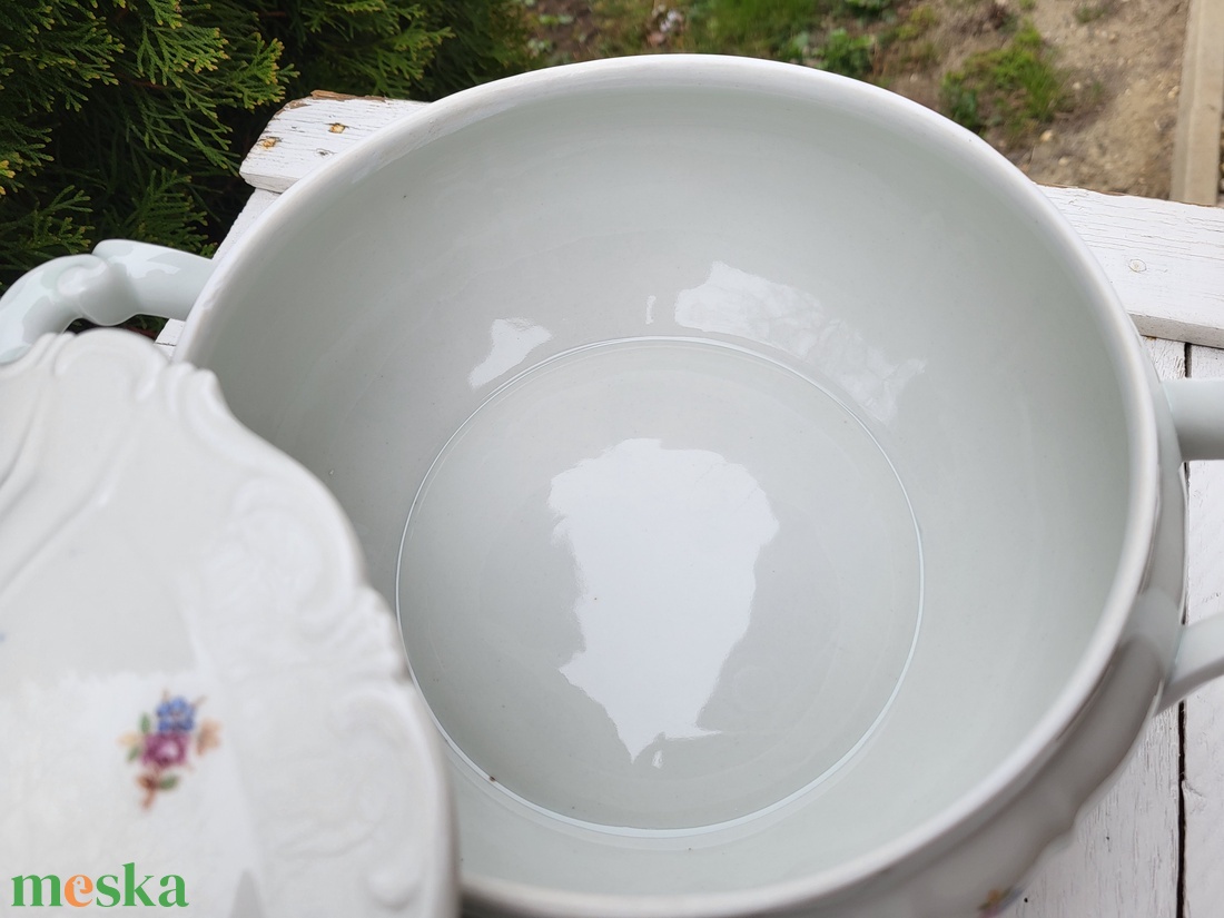 Zsolnay porcelán_apróvirágos levesestál - otthon & életmód - konyhafelszerelés, tálalás - tálalás - tányér & étkészlet - Meska.hu
