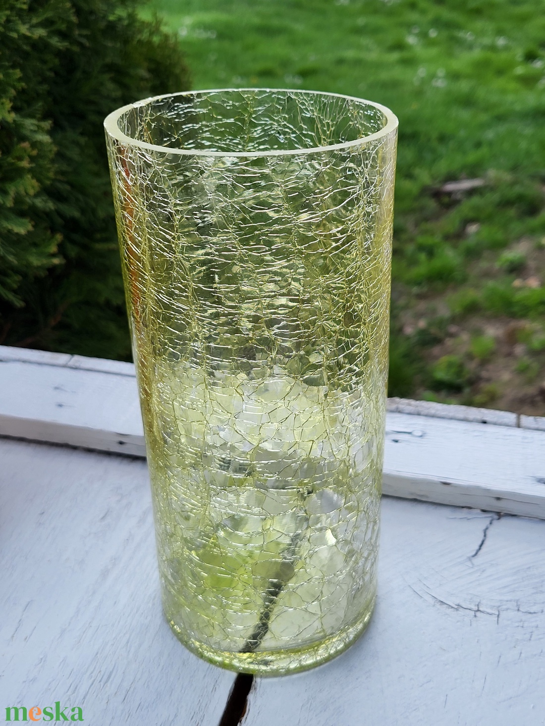 Retro, vintage karcagi fátyolüveg váza - otthon & életmód - virágdekoráció - virágtartó - váza - Meska.hu