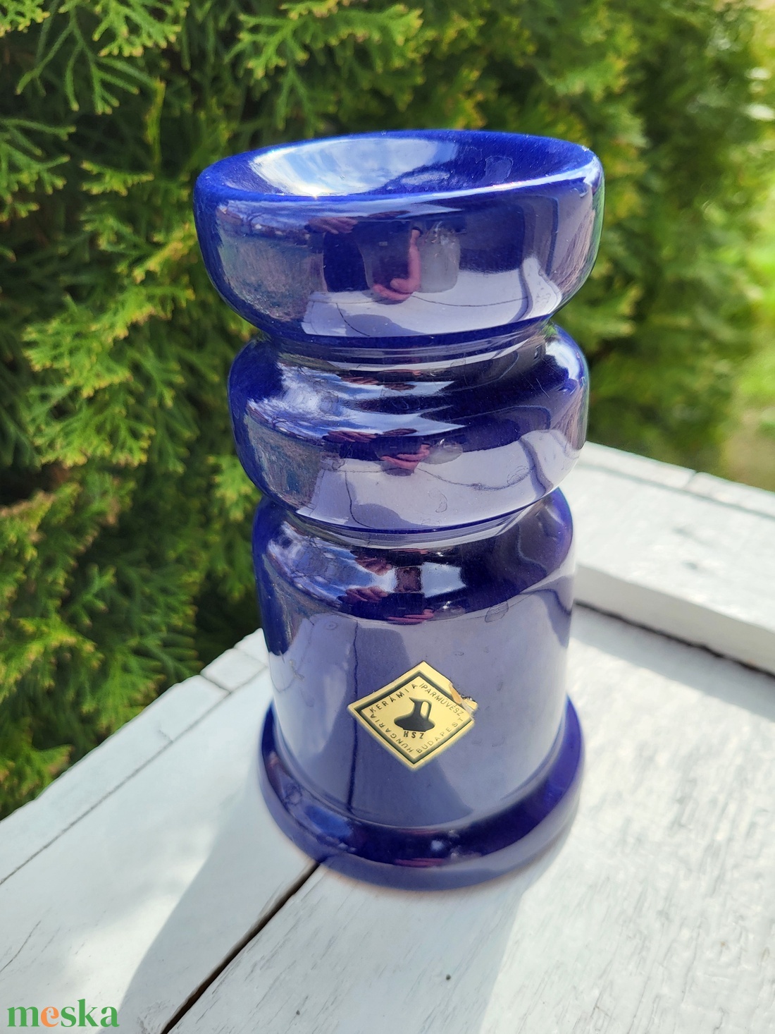 Retro, vintage Iparművészeti kerámia mécsestartó - otthon & életmód - gyertya, illat, aroma - gyertyatartó - Meska.hu